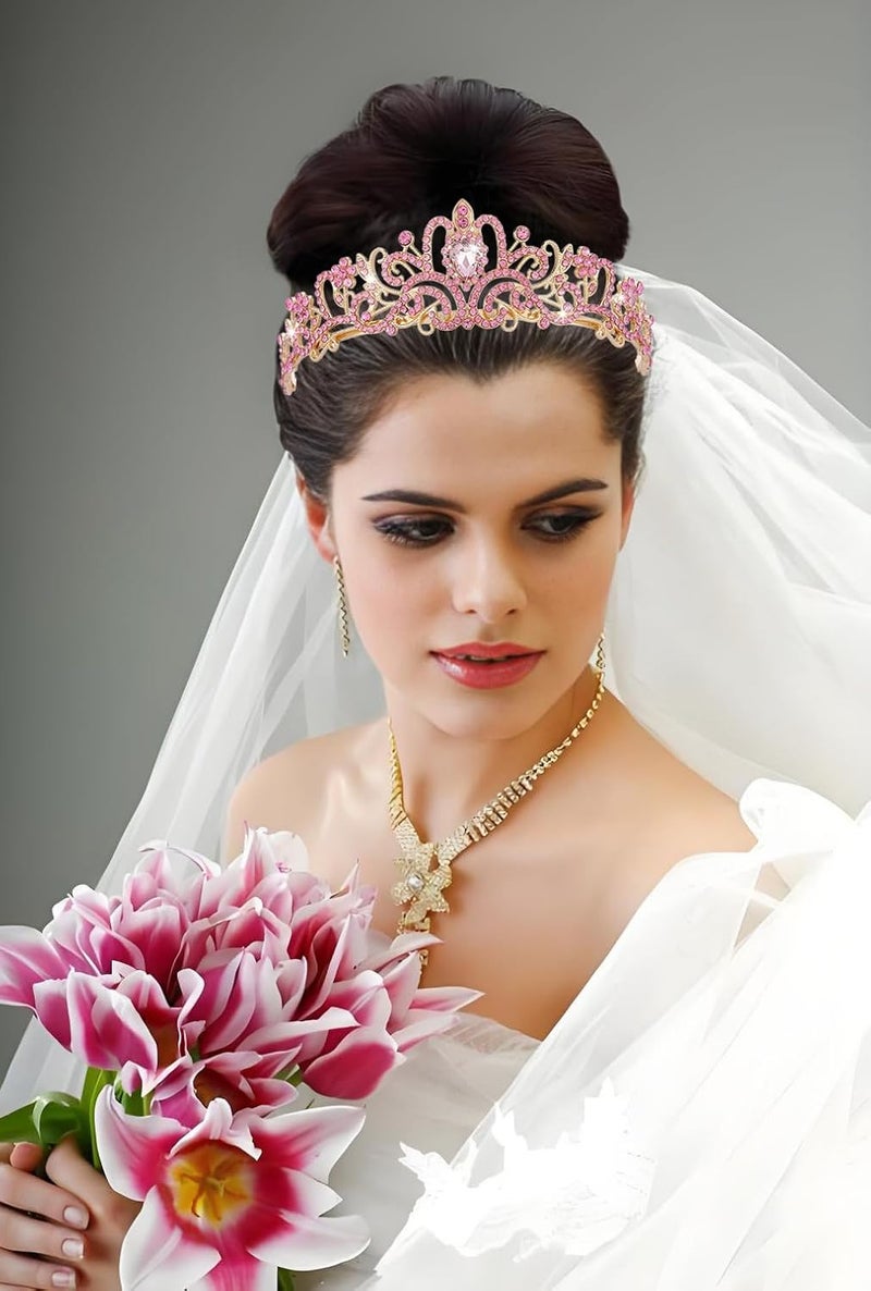 AXX Princess Crown for Women, Crystal Queen Tiaras for Girls Bridal Hair Accessories Gifts for Birthday Wedding Prom, Bridal Party, Pageant, Halloween Christmas Costume - Image 4